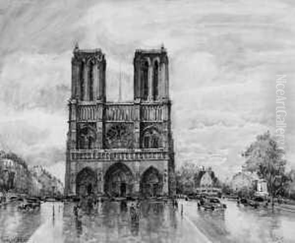 Notre Dame De Paris Oil Painting by Frank Will