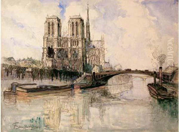 Peniches Devant Notre-dame Oil Painting by Frank Will