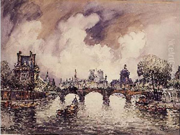 Paris, Le Pont Neuf Oil Painting by Frank Will