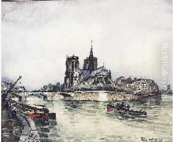 Chevet De Notre-dame Oil Painting by Frank Will