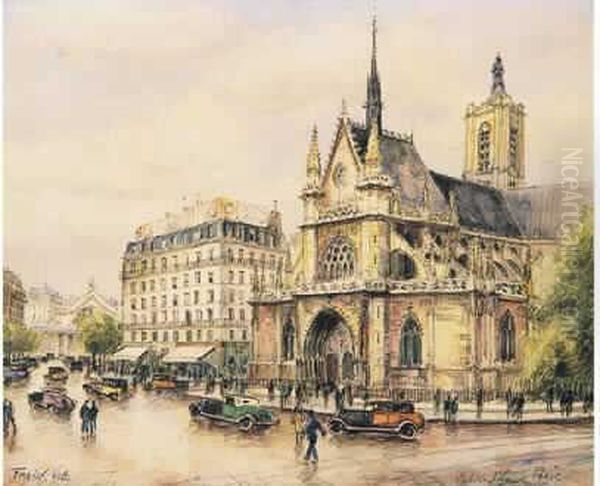 Eglise Saint-laurent, Paris Oil Painting by Frank Will