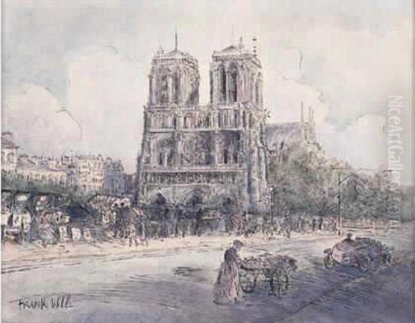 Les Quais Devant Notre-dame Oil Painting by Frank Will