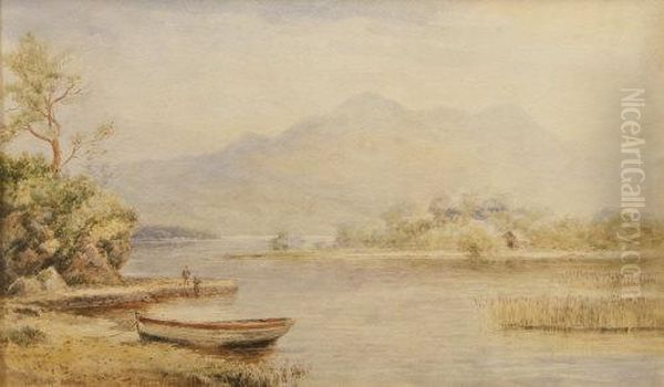 Stepping Stones, Lough Fee, Connemara Oil Painting by Alexander Williams