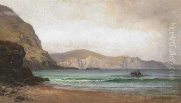 View Of Achill Island And Fisherman Oil Painting by Alexander Williams