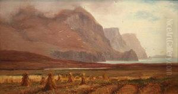 Mountains Cliffs From Keel Strand Oil Painting by Alexander Williams