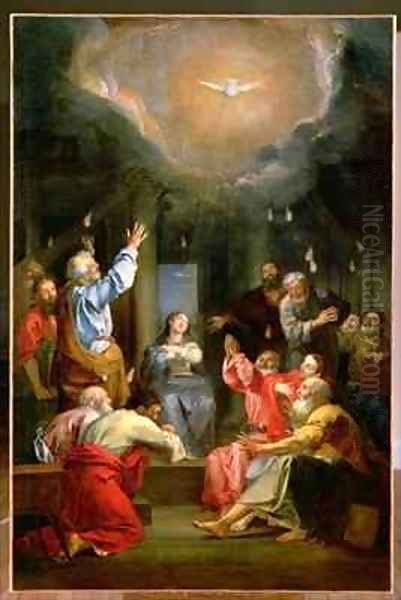 The Pentecost Oil Painting by Louis M. Tocque