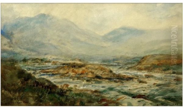 Brioko On The Owenmore River, County Mayo. Oil Painting by Alexander Williams