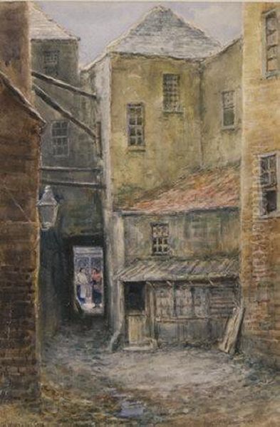 Old Wormwood Gate - A Vanished Dublin Slum Oil Painting by Alexander Williams