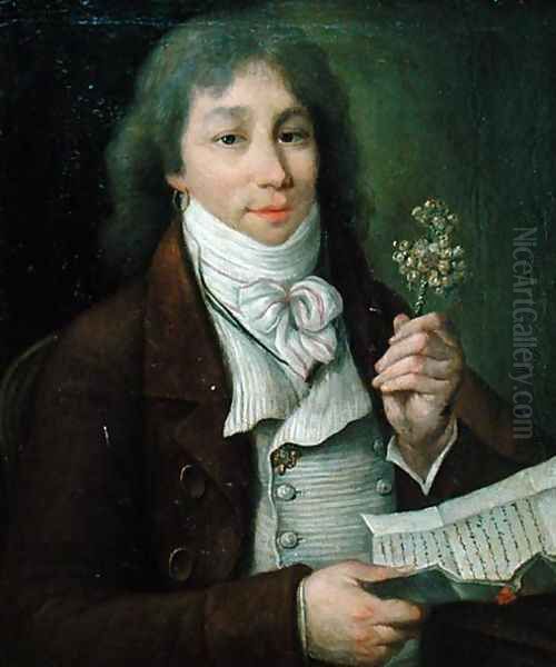 Portrait of Fabre dEglantine 1750-94 with his golden eglantine Oil Painting by Francois Thomire