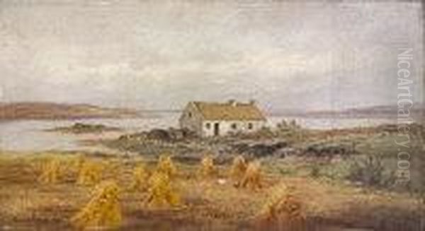 Rural Landscape With Thatched Cottage Oil Painting by Alexander Williams