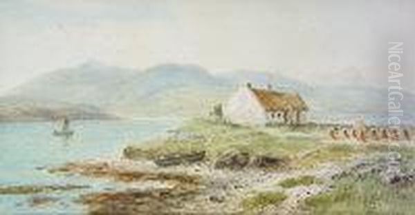 Pat Gallaghers Cottage Achill Sound Oil Painting by Alexander Williams