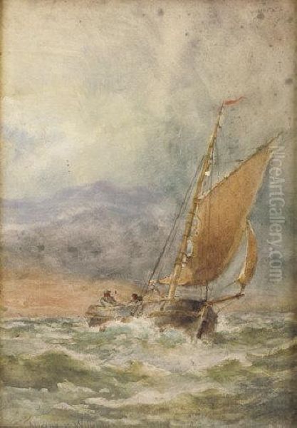 A Yacht In Heavy Seas Oil Painting by Alexander Williams