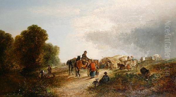 Gypsy Encampment Oil Painting by Edward Charles Williams