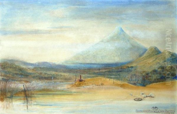 Buggins Clearing, Taranaki Oil Painting by Edward Charles Williams