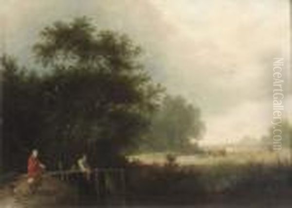 Pair Of Oils On Wooden Panels 'the Forest Of Arden', Warwickshire 10.5 X 14.5in Oil Painting by Edward Charles Williams