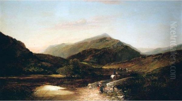 On Llyn Gywnant North Wales, Morning Oil Painting by Edward Charles Williams