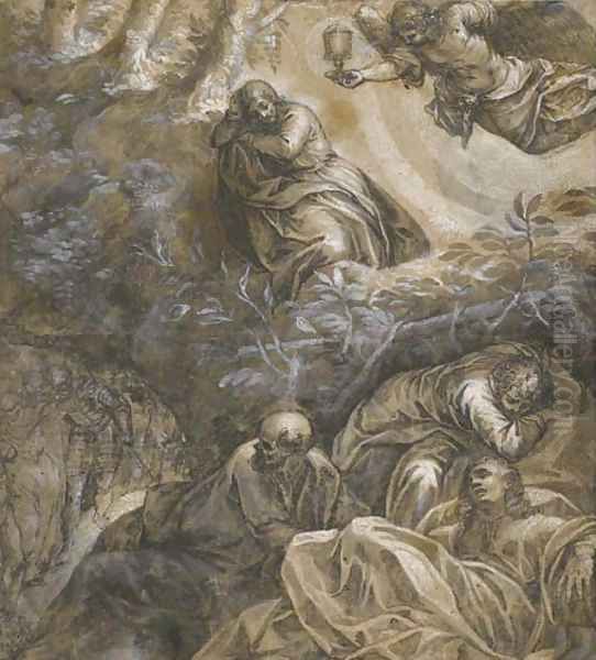 Christ in the Garden of Gethsemane Oil Painting by Jacopo Tintoretto (Robusti)