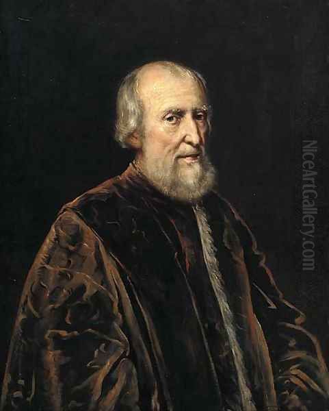 Portrait of an elderly gentleman Oil Painting by Jacopo Tintoretto (Robusti)