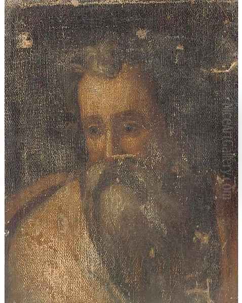 A male Saint Oil Painting by Domenico Tintoretto