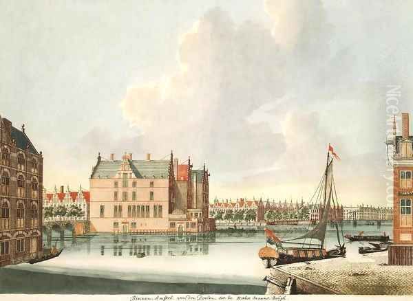 View toward the Amstel River Oil Painting by Johannes Teyler