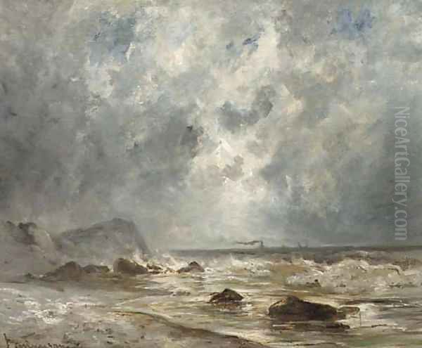 A choppy surf Oil Painting by Louis Timmermans