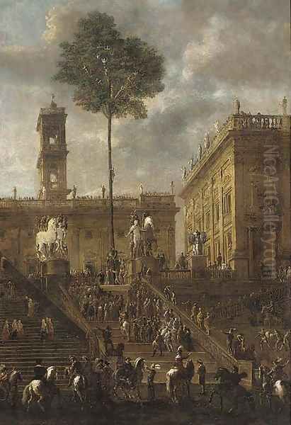 The Campidoglio, Rome Oil Painting by Agostino Tassi