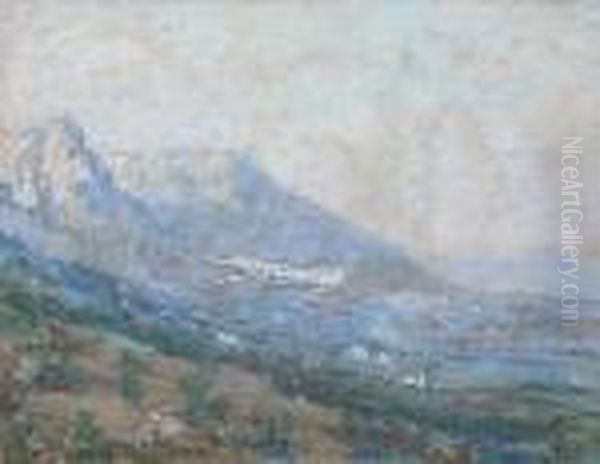 View From Vence, South Of France Oil Painting by Terrick John Williams