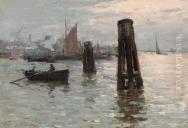 Evening - Off Greenwich Oil Painting by Terrick John Williams