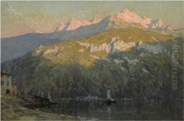 Lake Como From Menaggio Oil Painting by Terrick John Williams