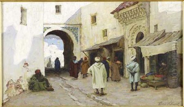 A Shady Street, Tangiers Oil Painting by Terrick John Williams