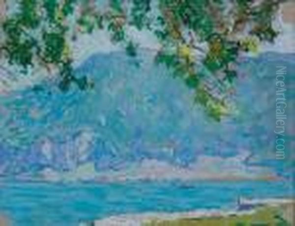 Lake Annecy, Pastel Oil Painting by Terrick John Williams