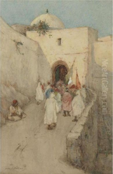 Entrance To The Kasbah Oil Painting by Terrick John Williams