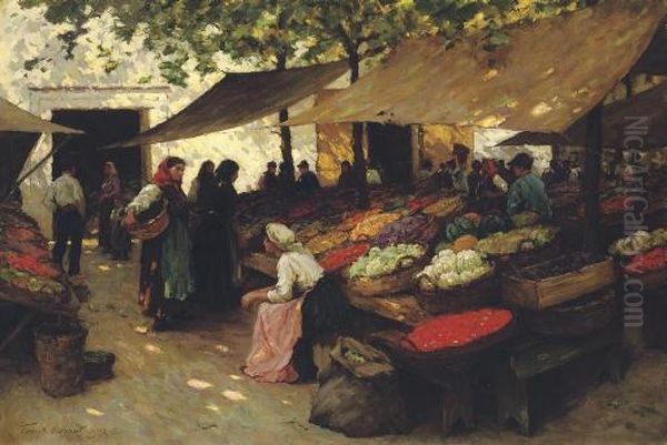 Fruit Market, Fiume, Hungary Oil Painting by Terrick John Williams