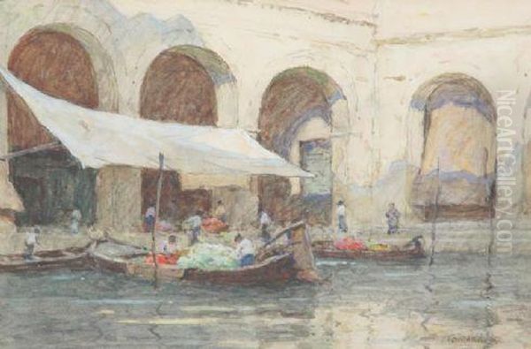 The Fruit Market, 
Venice Oil Painting by Terrick John Williams