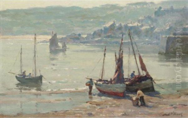 St Ives Harbour Oil Painting by Terrick John Williams