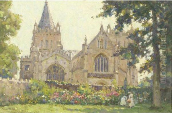 The Church, Ottery St Mary Oil Painting by Terrick John Williams