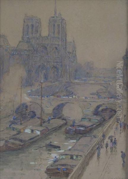 Notre Dame,paris Oil Painting by Terrick John Williams