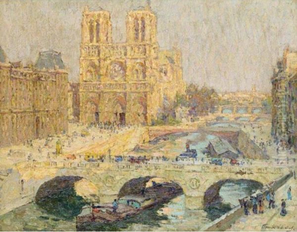 Notre Dame, Paris 1914 Oil Painting by Terrick John Williams