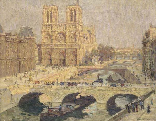 Notre Dame Oil Painting by Terrick John Williams