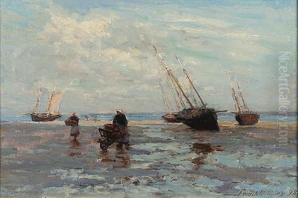 Unloading The Catch Oil Painting by Terrick John Williams