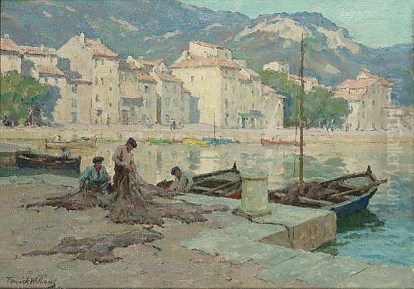 Net Mending, Cassis Oil Painting by Terrick John Williams