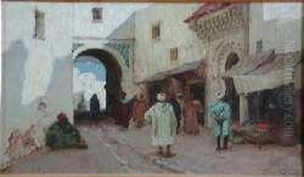 A Shady Street, Tangiers Oil Painting by Terrick John Williams