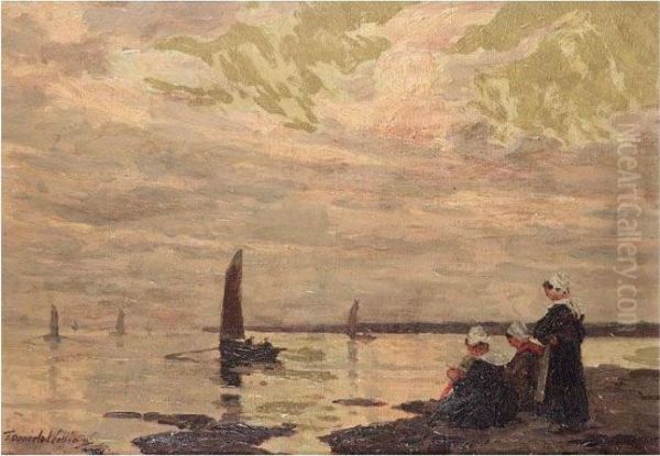 The Evening Hour, Concarneau Oil Painting by Terrick John Williams