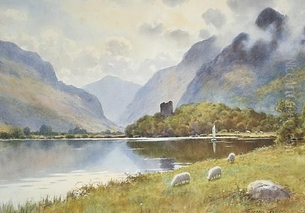 Llanberis - Llyn Padarn Oil Painting by Warren Williams