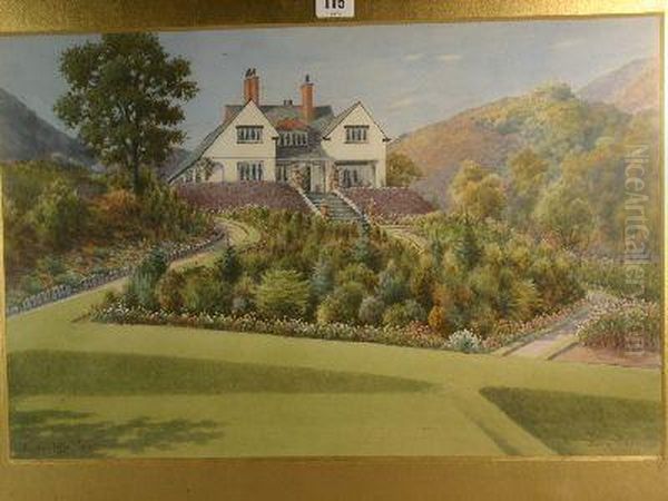 Mountain Lodge, Conwy, Nw Oil Painting by Warren Williams