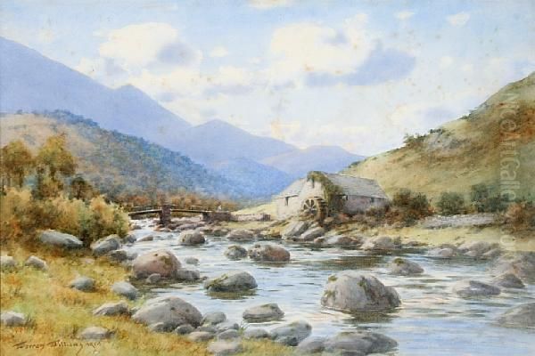 Beddgelert, Old Mill Oil Painting by Warren Williams