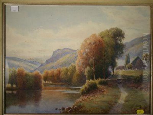 Dolbadarn Castle & Llyn Peris Oil Painting by Warren Williams