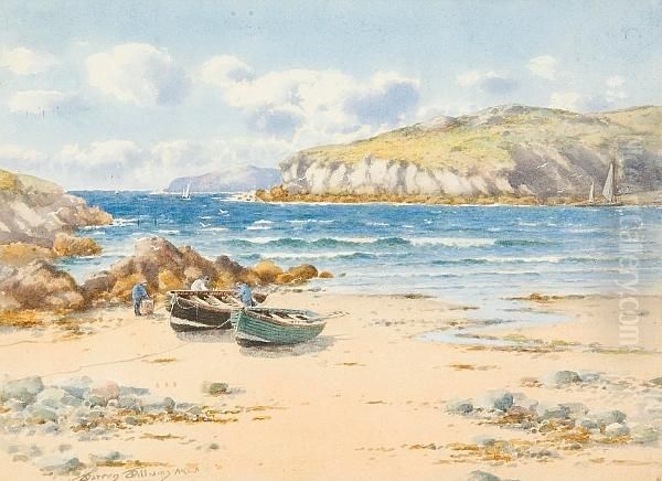 Porthlarock Bay, Near Holyhead, Anglesey Oil Painting by Warren Williams