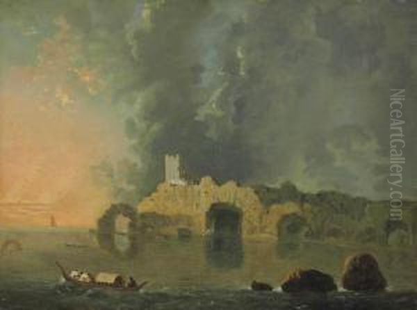 Torre Delle Grotte Oil Painting by Richard Wilson