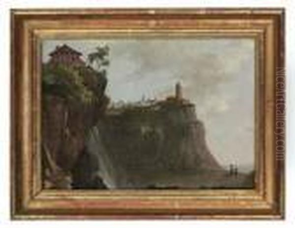 A Coastal Landscape, Traditionally Identified As Rhonda,spain Oil Painting by Richard Wilson